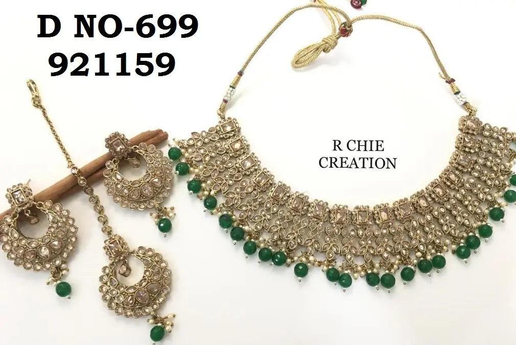 Polki Mehndi Necklace Set - rchiecreation