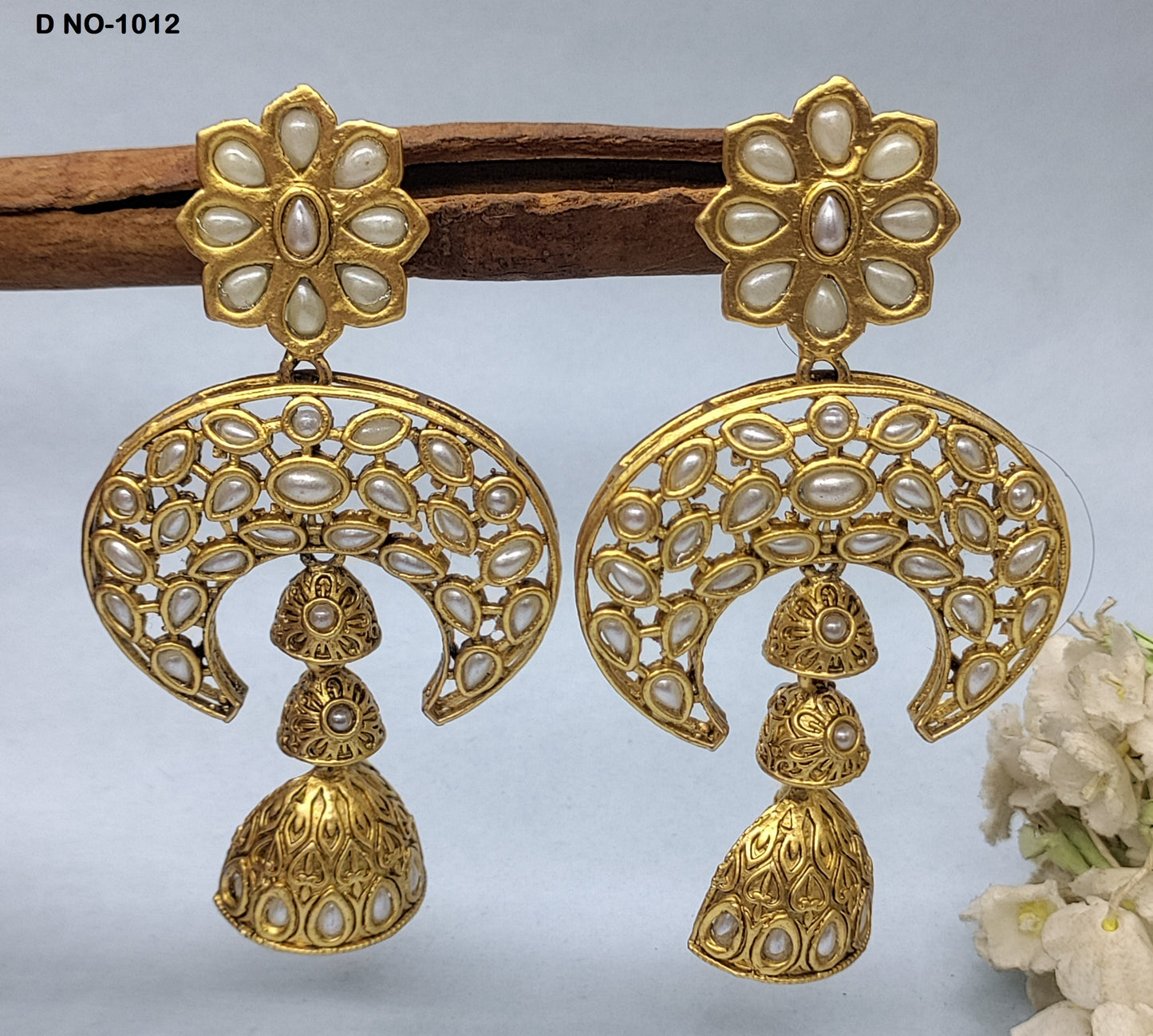 Rajwadi Matt Cemp Earring Sku -1012 rchiecreation