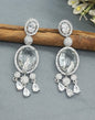 CZ Rodium  American Diamond Earrings Sku-1039 rchiecreation