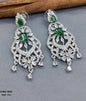 Rodium American Diamond Earrings Sku-1043 rchiecreation