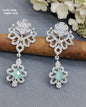 Rodium American Diamond Earrings Sku-1046 rchiecreation