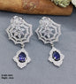 Rodium American Diamond Earrings Sku-1047 rchiecreation