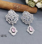 Rodium American Diamond Earrings Sku-1047 rchiecreation