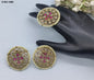 Mehandi Polki Earing+Finger Ring Combo Sku-1069 rchiecreation