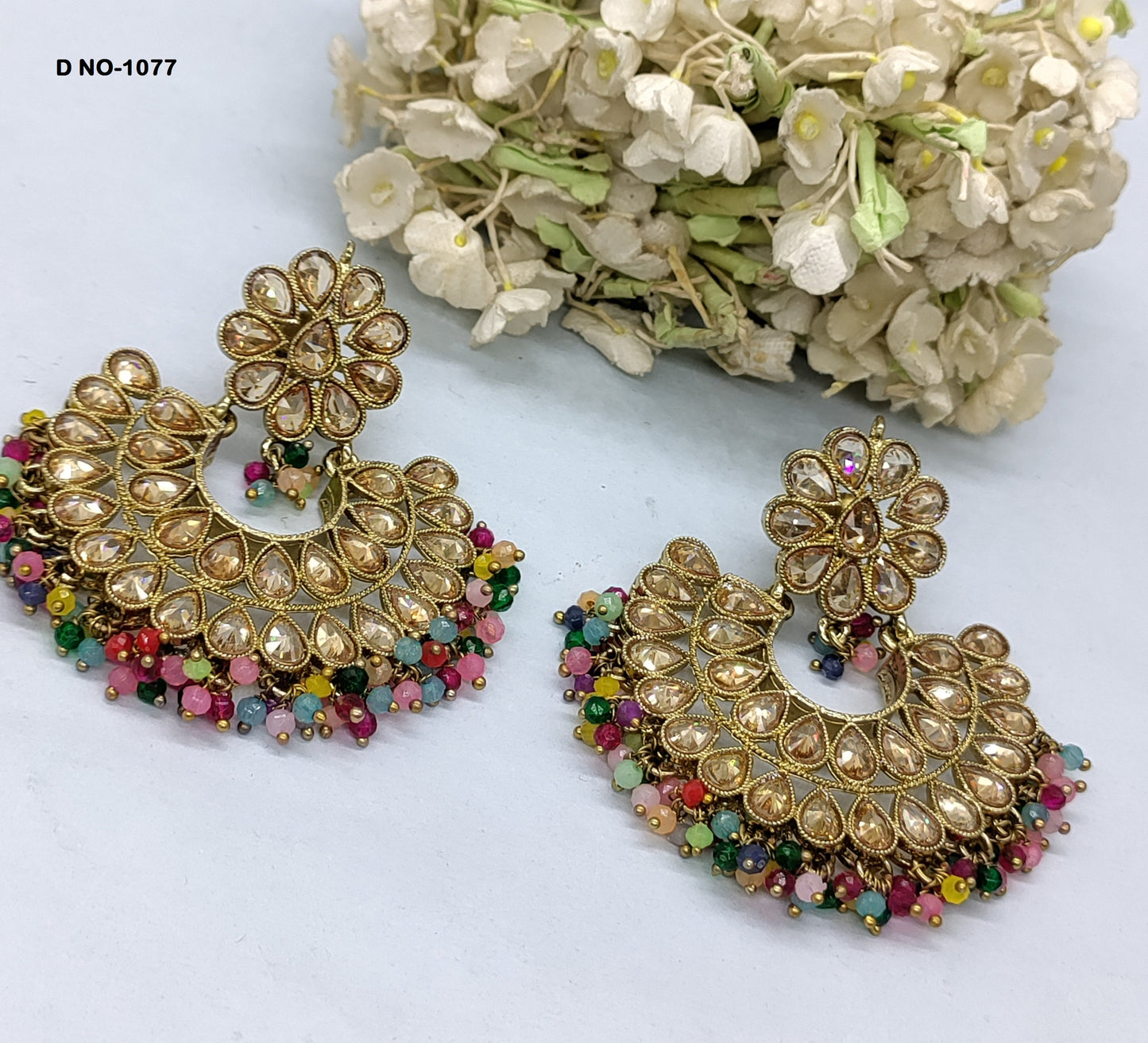 Mehandi Polki Earing SKU-1077 rchiecreation