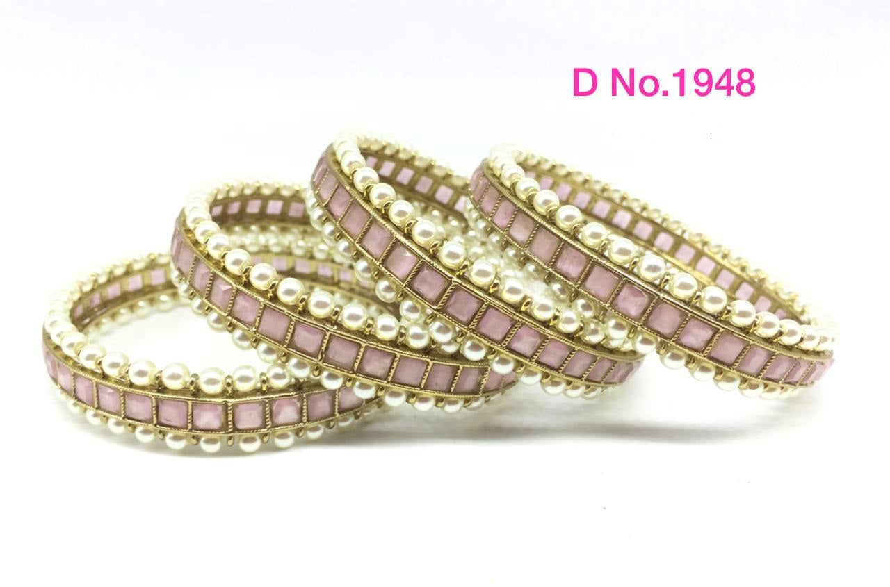 Pearl Polki Bangles Sku- 1948 rchiecreation