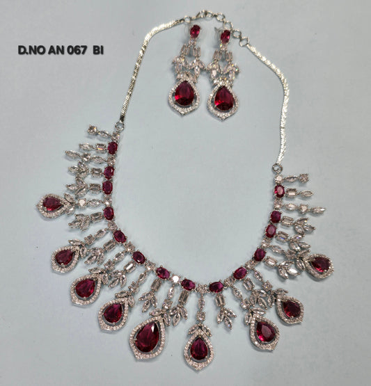 CZ Ad Rodiam Necklace AN 067 BI rchiecreation