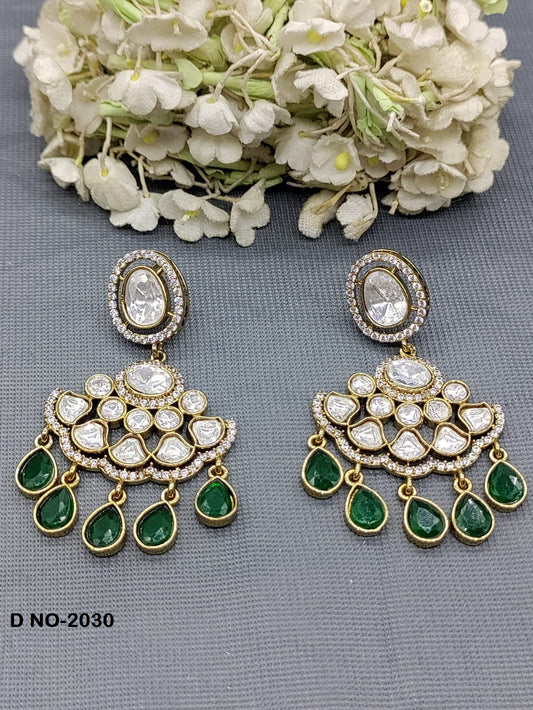 Moissanite kundan Earing SKU-2030 rchiecreation