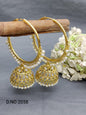 Golden Polki Hoop Bali Earring Sku-2058 rchiecreation