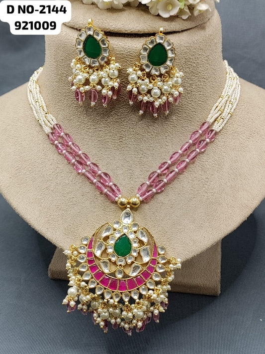 Pachi kundan long Necklace set 2144 rchiecreation