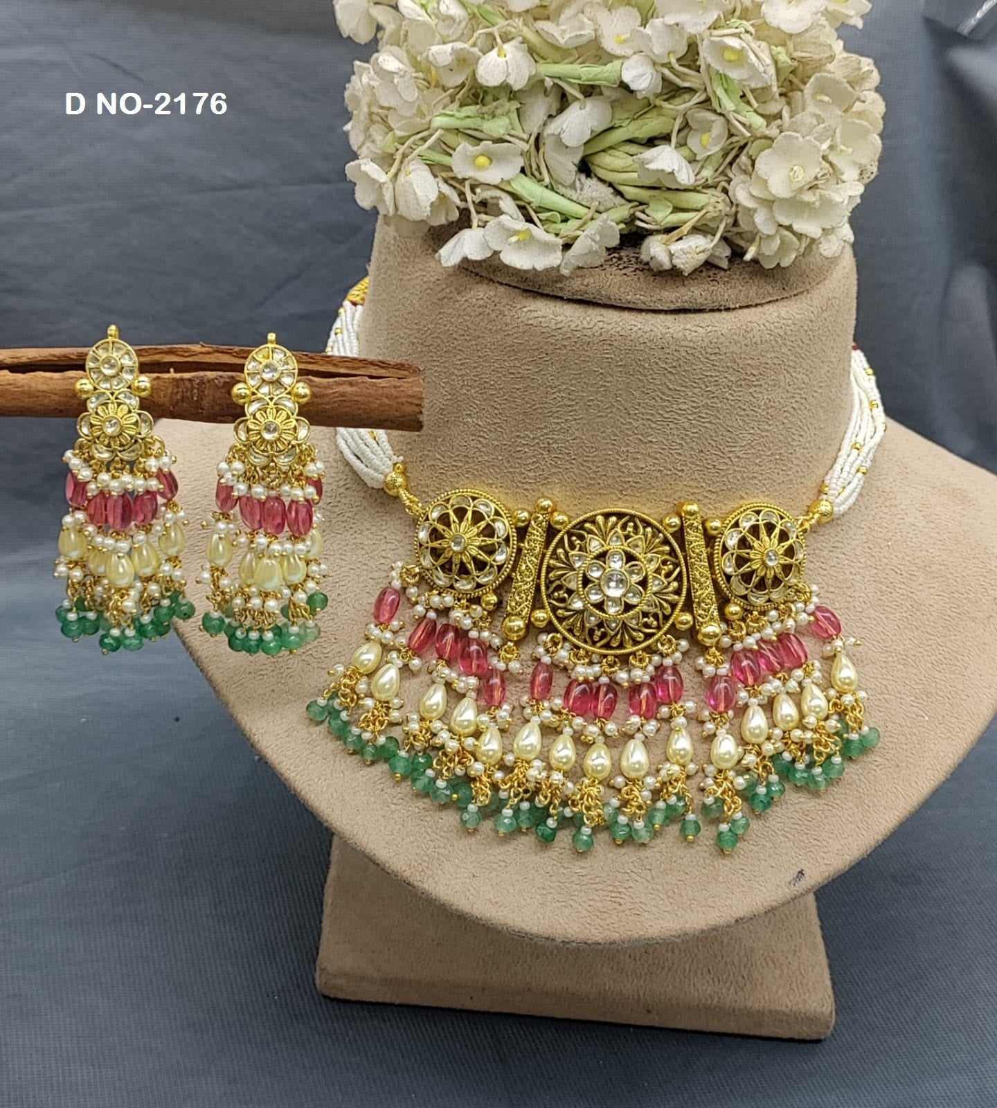 Pacchi Kundan Necklace Set SKU-2176 rchiecreation