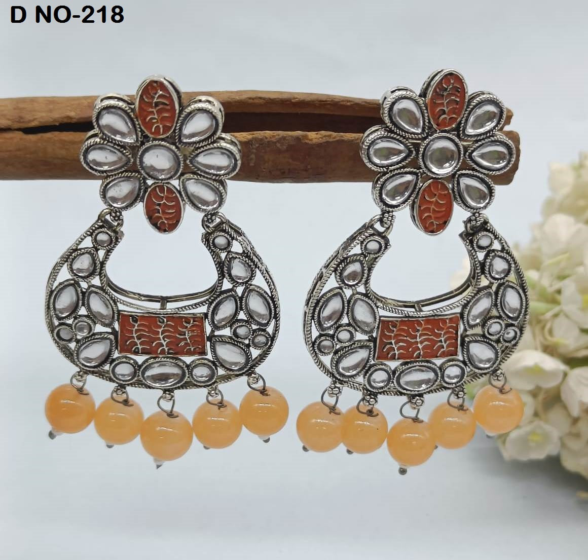 Victorian Polki Kundan Earring Sku-218 rchiecreation