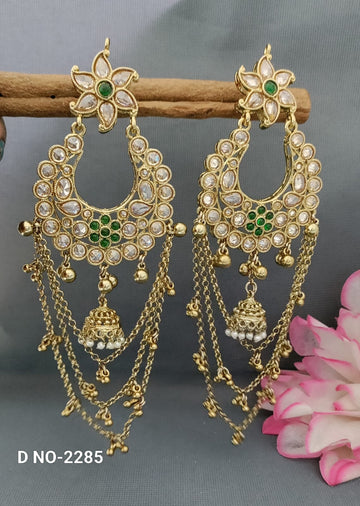 Kashmiri Mehandi Polki Earing SKU-2285