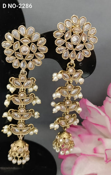 Kashmiri Mehandi Polki Earing SKU-2286