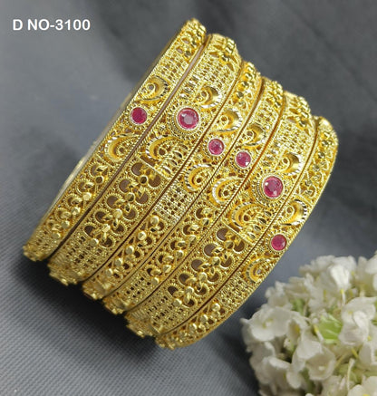 Forming Golden Chuda Bangles Sku-3100