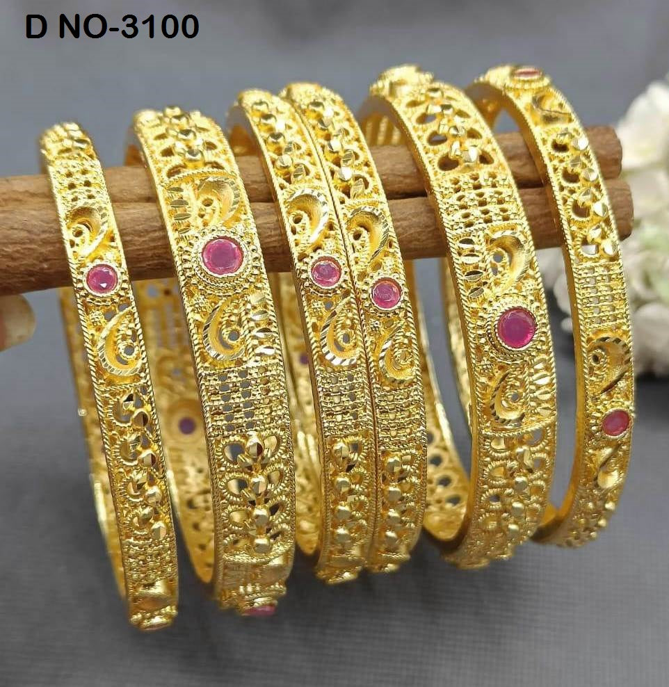 Forming Golden Chuda Bangles Sku-3100