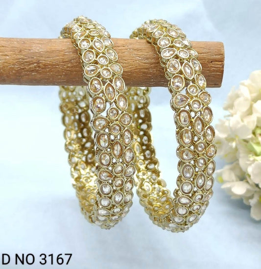 Mehandi  Polki Bangles Sku 3167 rchiecreation