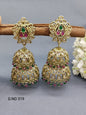 Polki Mehndi Jhumki Earring Sku 319 A4 rchiecreation