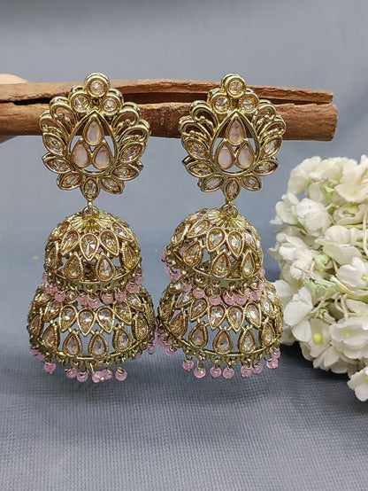 Polki Mehndi Jhumki Earring Sku 319 A4 rchiecreation