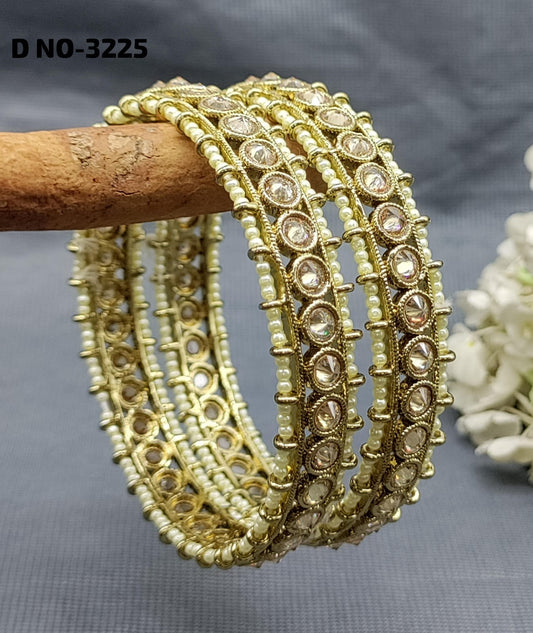 Mehandi Polki Bangles Sku-3225 rchiecreation