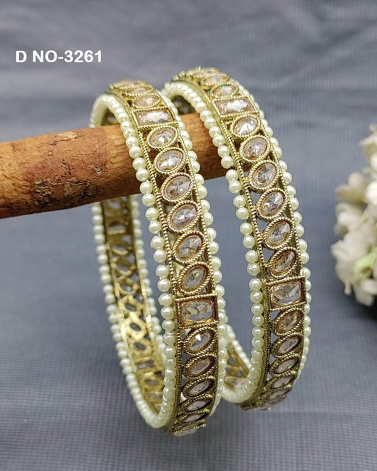 Polki Mehandi  Bangles Sku-3261 rchiecreation