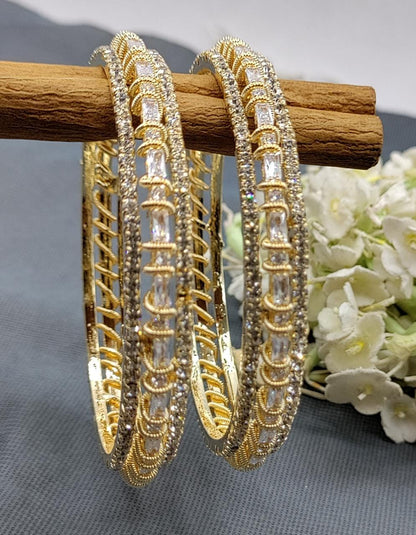 Stone Bangles golden Sku -5054 G4