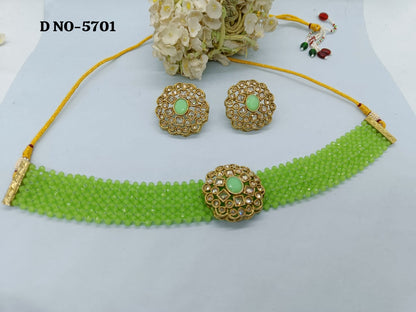 Polki Choker Necklace Sku -5701 B4 rchiecreation