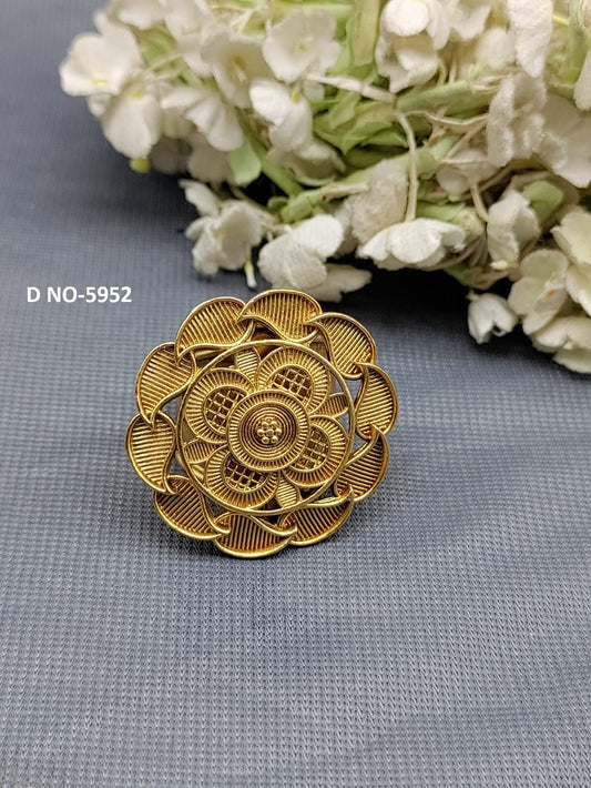 Antique Golden Finger Ring Sku-5952 rchiecreation