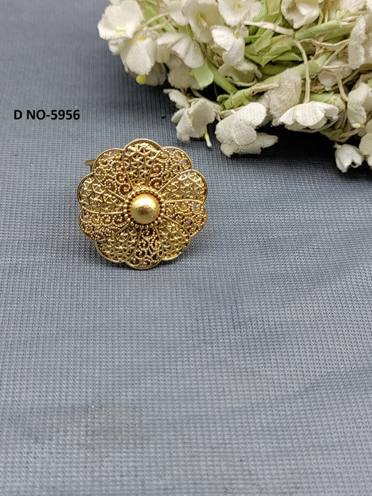 Antique Golden Finger Ring Sku-5956 rchiecreation