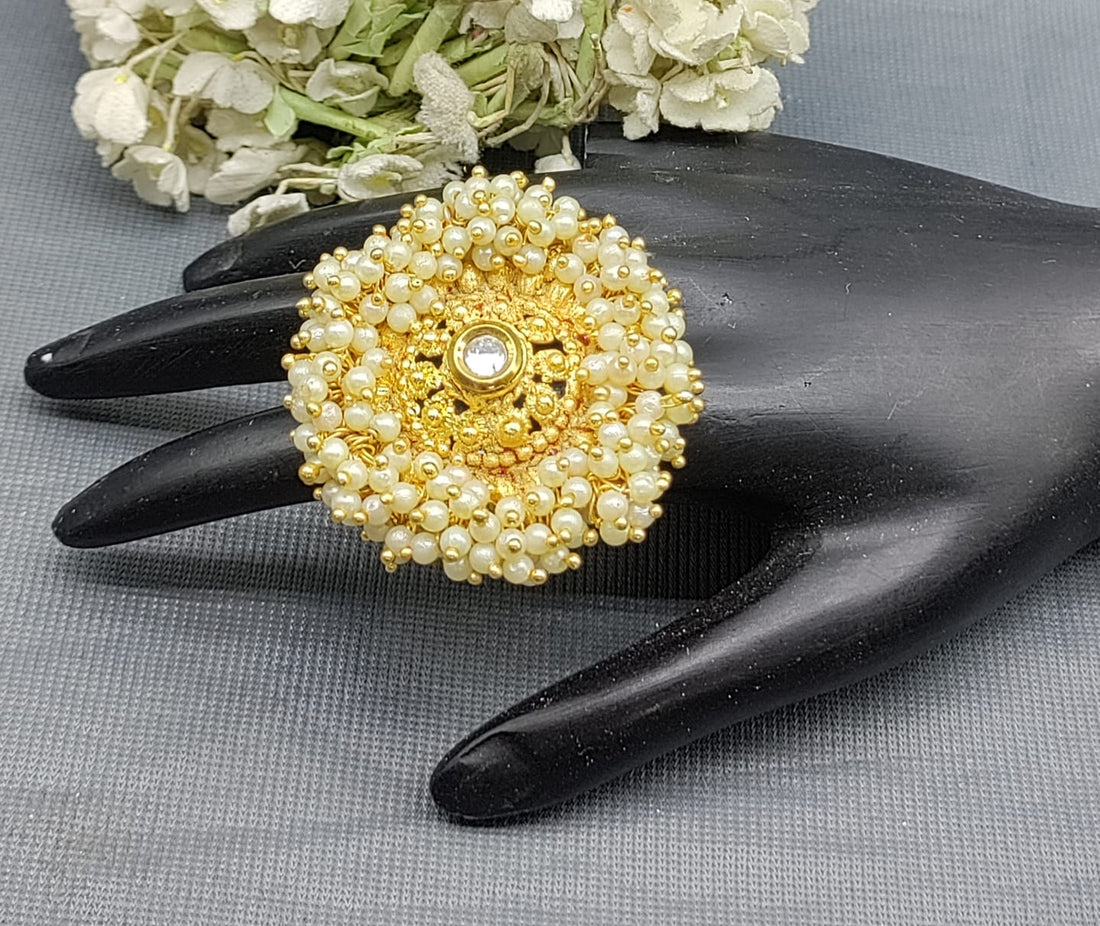Pearl Finger Ring-5959 rchiecreation