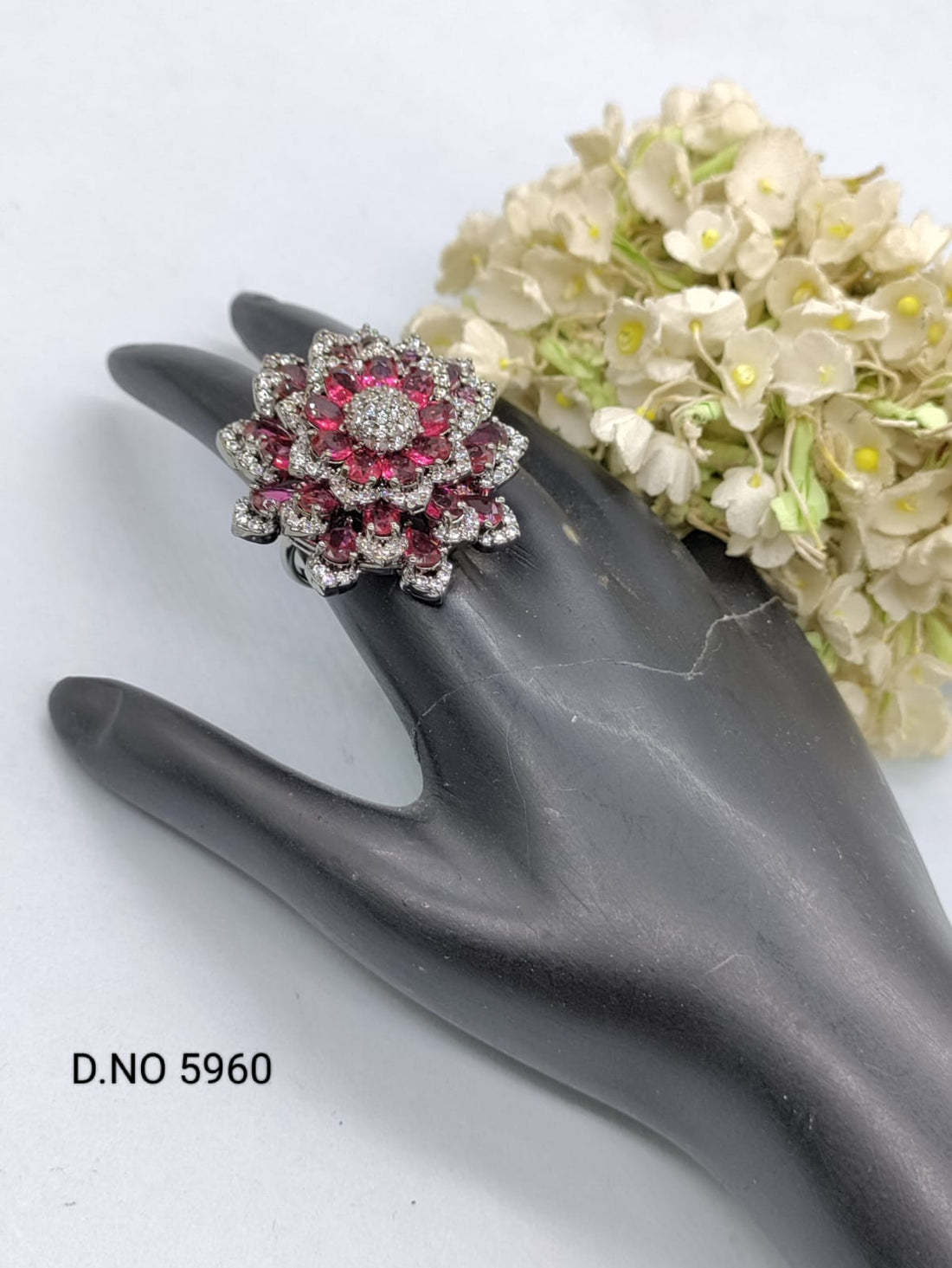 Victorian American Diamond Finger Ring Sku 5960 rchiecreation