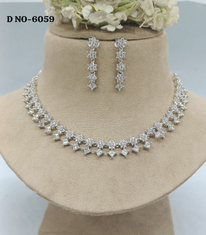 Cz ad Rodium  Necklace Sku 6059 rchiecreation