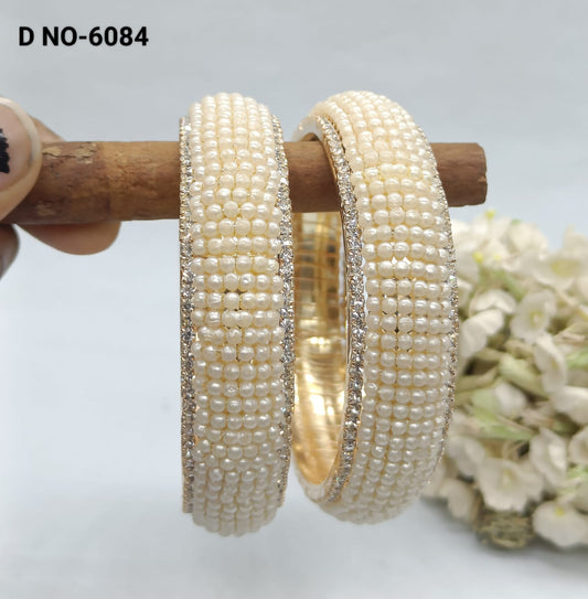 Pearl Stone Bangles Sku -6084 rchiecreation