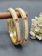 Golden Ruby Stone Bangle SKU-6131 rchiecreation