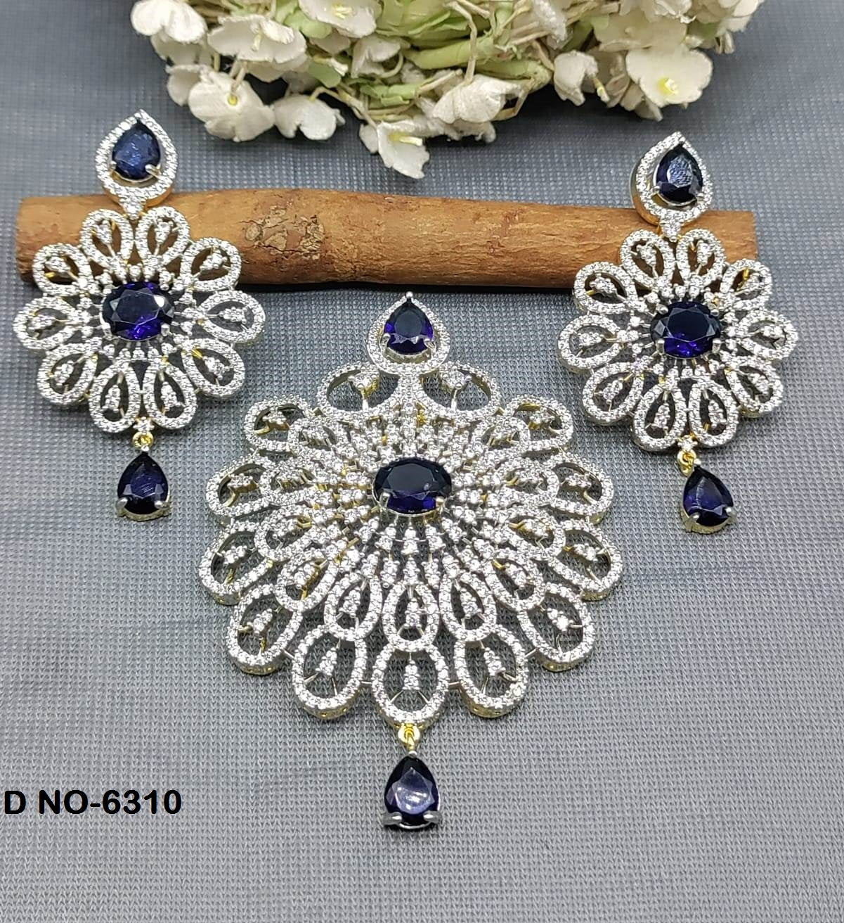 Copy of Cz ad Earring&Pendant Set Sku-6070  D5 rchiecreation