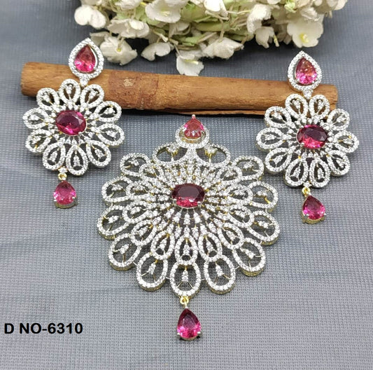 Copy of Cz ad Earring&Pendant Set Sku-6070  D5 rchiecreation