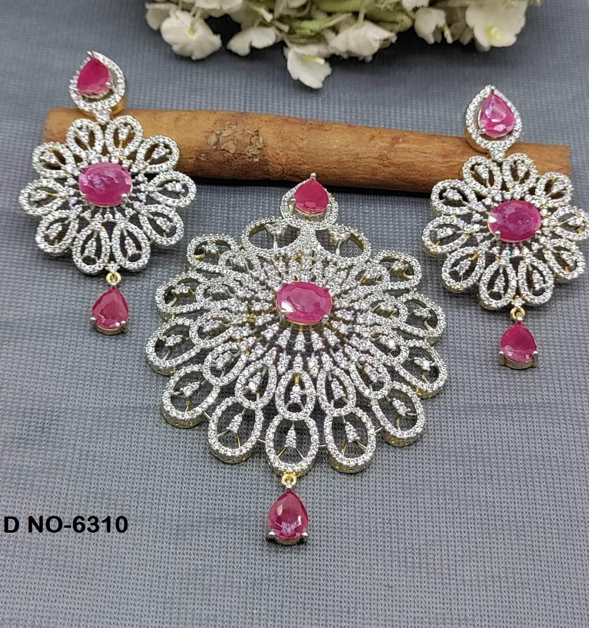 Copy of Cz ad Earring&Pendant Set Sku-6070  D5 rchiecreation