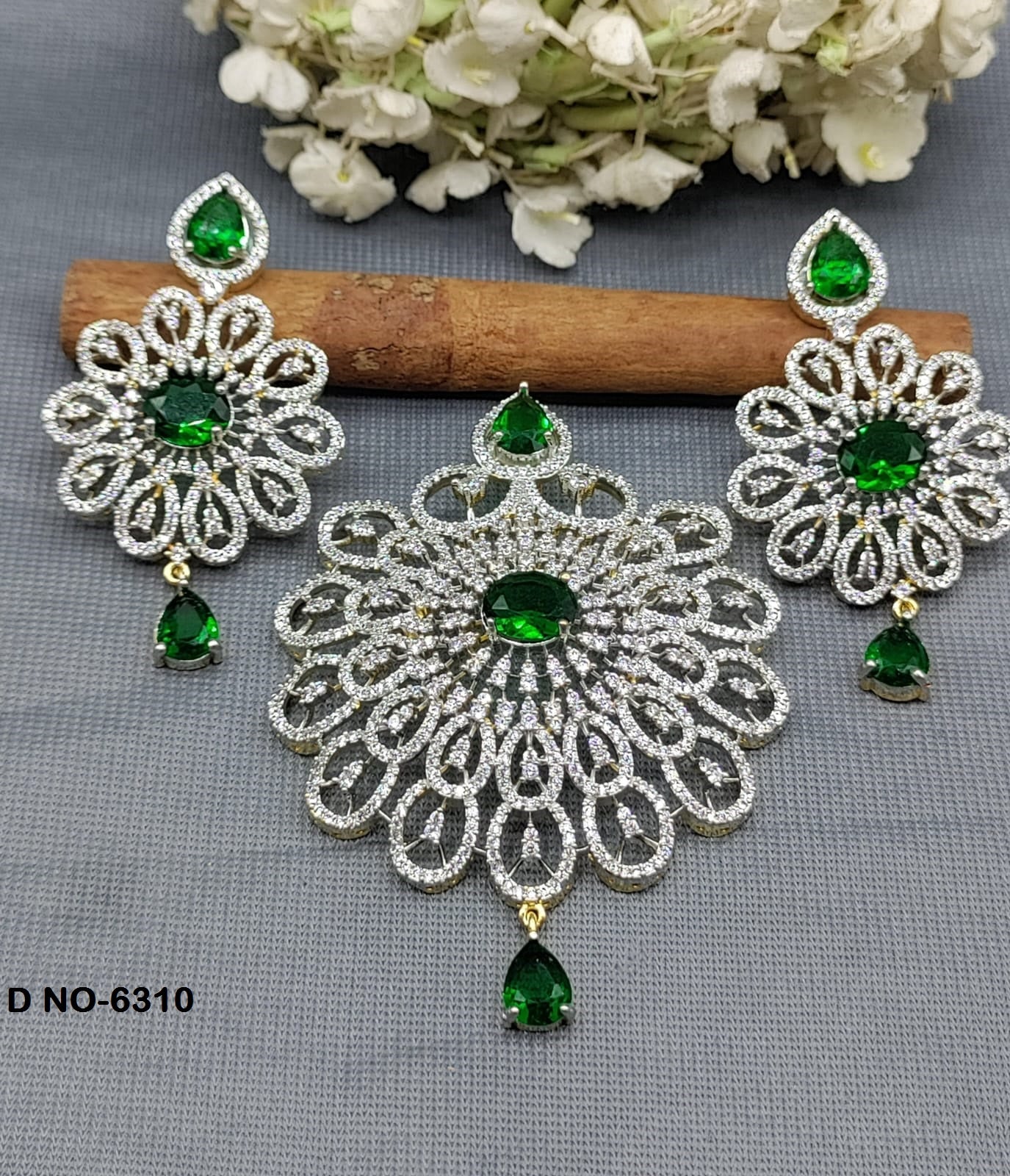 Copy of Cz ad Earring&Pendant Set Sku-6070  D5 rchiecreation