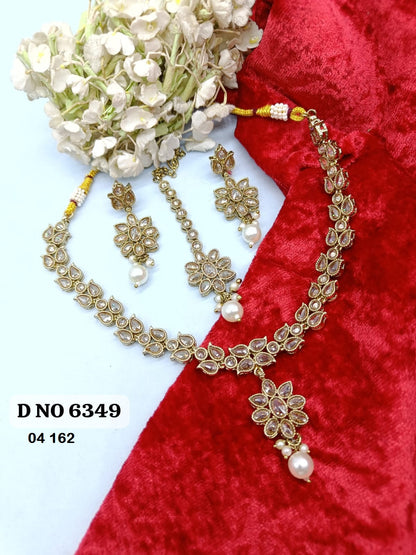 Polki Mehandi Necklace Set Sku 6349 rchiecreation