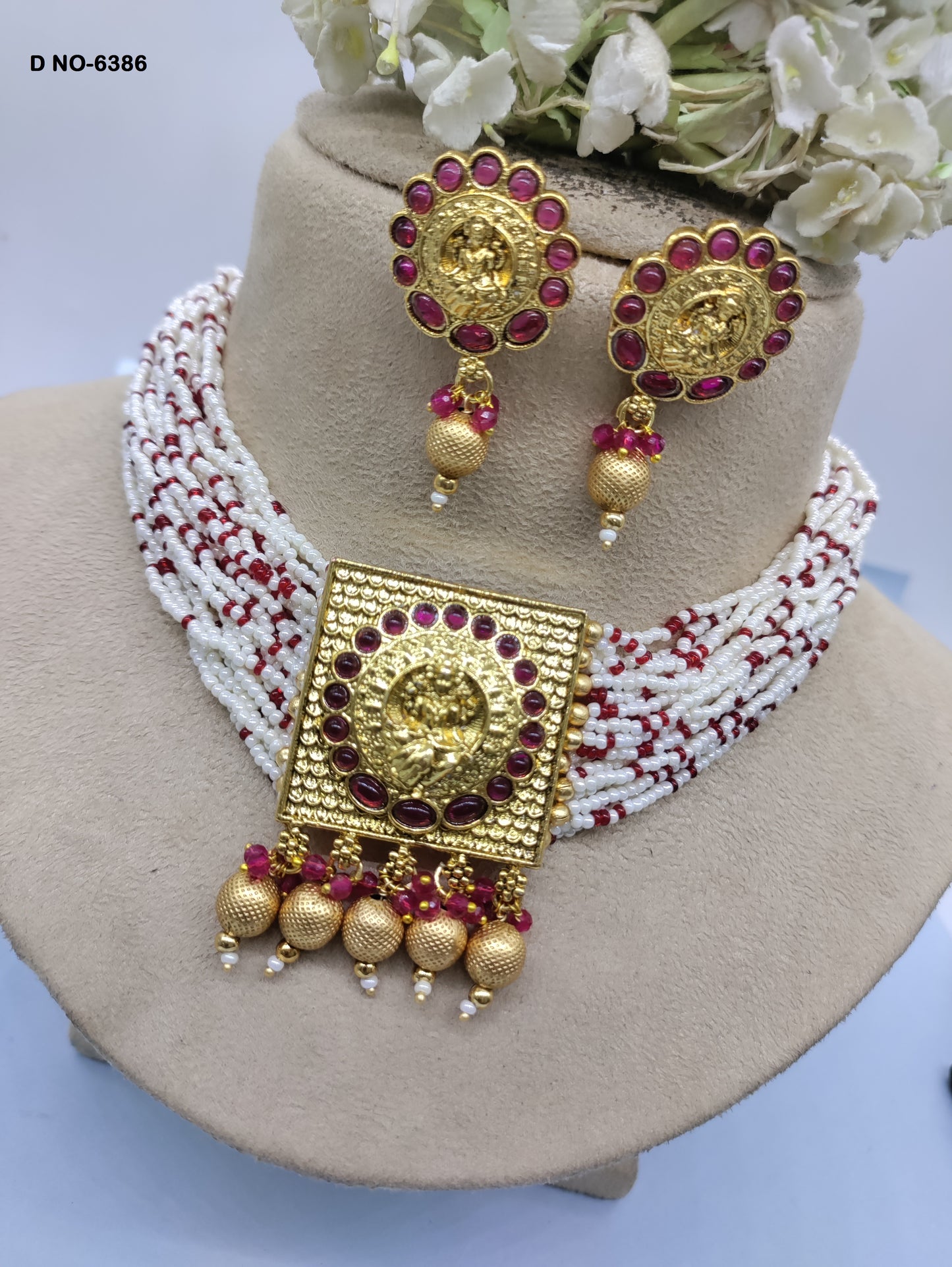 Antique Golden Temple Jewellery  Sku-6386 rchiecreation