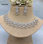 Two Tone American Diamond Necklace Sku-6403 rchiecreation