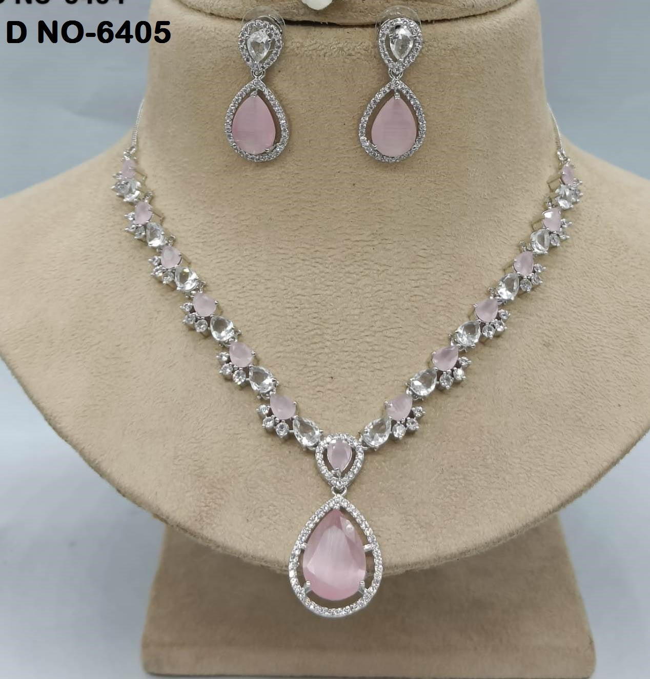 Cz ad necklace set Sku -6405 rchiecreation