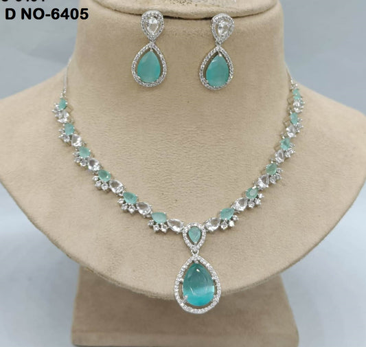 Cz ad necklace set Sku -6405 rchiecreation