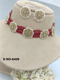 Pearl Choker Necklace Set Sku-6409 rchiecreation