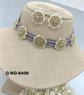 Pearl Choker Necklace Set Sku-6409 rchiecreation