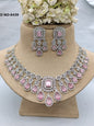 Rodium Bridal American Diamond Necklace SKU-6439 rchiecreation