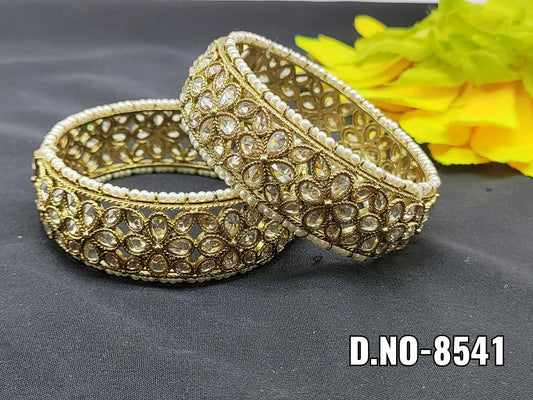 Mehandi Polki Bangles Sku-8541 rchiecreation