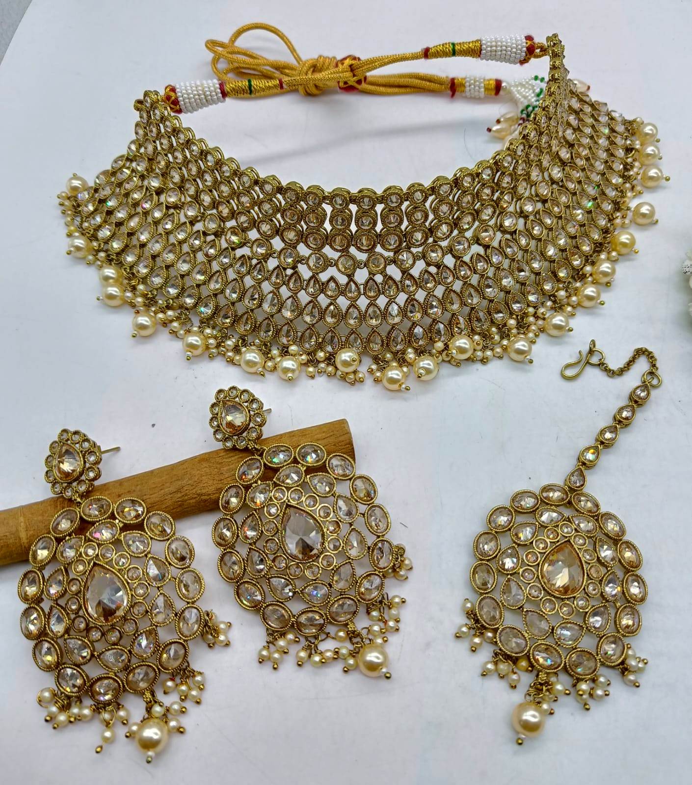 Polki Necklace Set Sku-854 B3