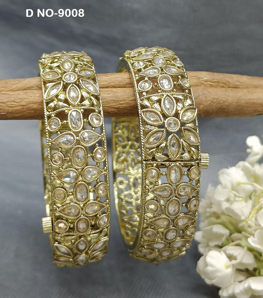 Polki Mehandi Bangles Sku-9008 G1