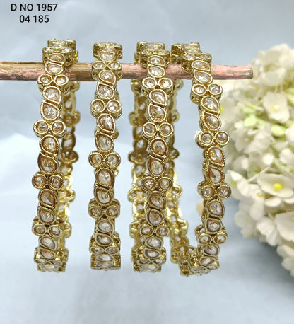 Polki whole gold Bangles Sku-1957 F1